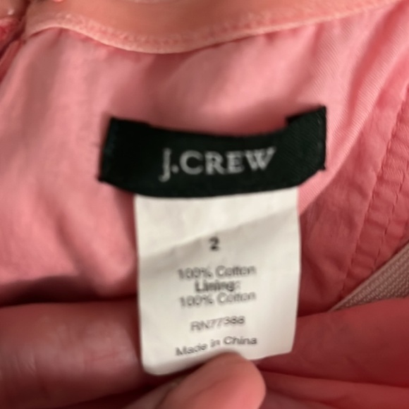 J. Crew 100% Cotton Strapless Lined Peach Colored Dress Size 2 - Picture 3 of 4